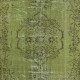 Contemporary Handmade Turkish Wool Area Rug in Green
