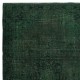 Modern Wool Area Rug in Dark Green. Hand-Knotted in Turkey