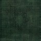 Modern Wool Area Rug in Dark Green. Hand-Knotted in Turkey
