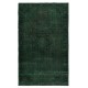 Modern Wool Area Rug in Dark Green. Hand-Knotted in Turkey
