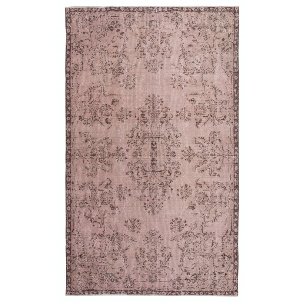 Modern Pink Color Area Rug. Handmade Turkish Floor Rug. Bohemian Home Decor