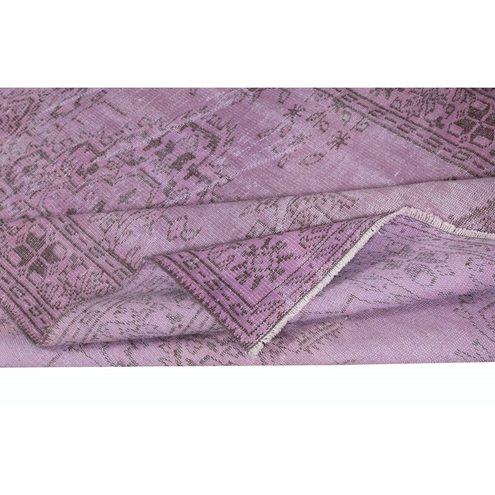 Handmade Anti-bacterial Rug, Purple Color Hand Knotted Turkish Rug