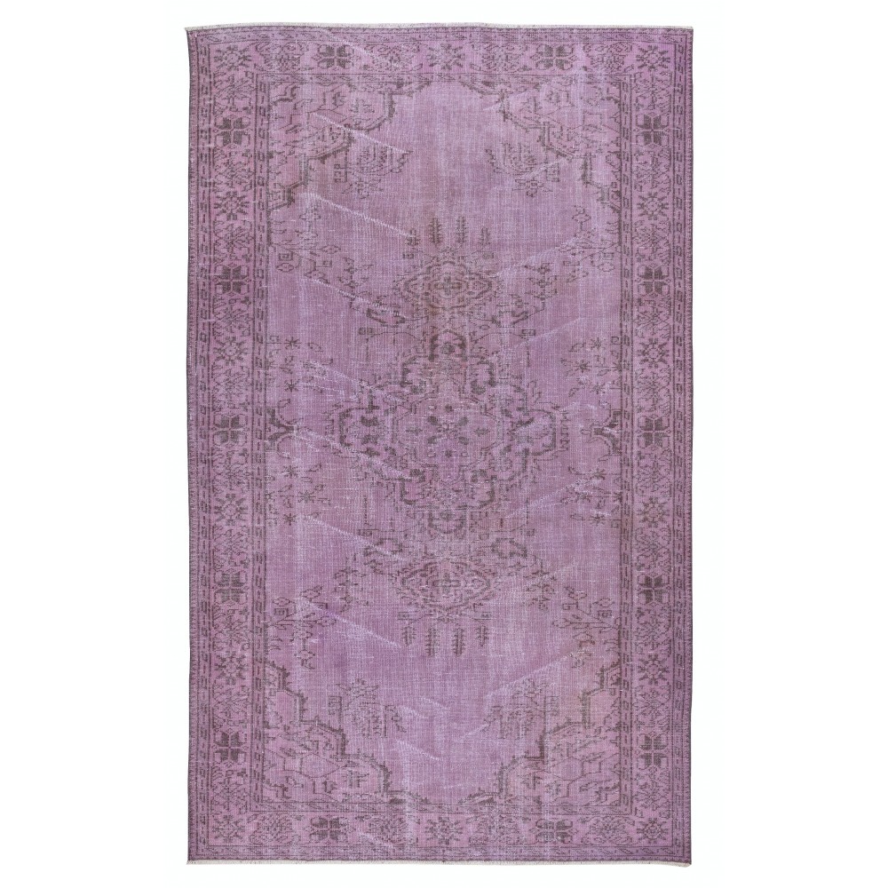 Handmade Anti-bacterial Rug, Purple Color Hand Knotted Turkish Rug