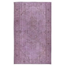 Handmade Anti-bacterial Rug, Purple Color Hand Knotted Turkish Rug