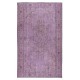 Handmade Anti-bacterial Rug, Purple Color Hand Knotted Turkish Rug