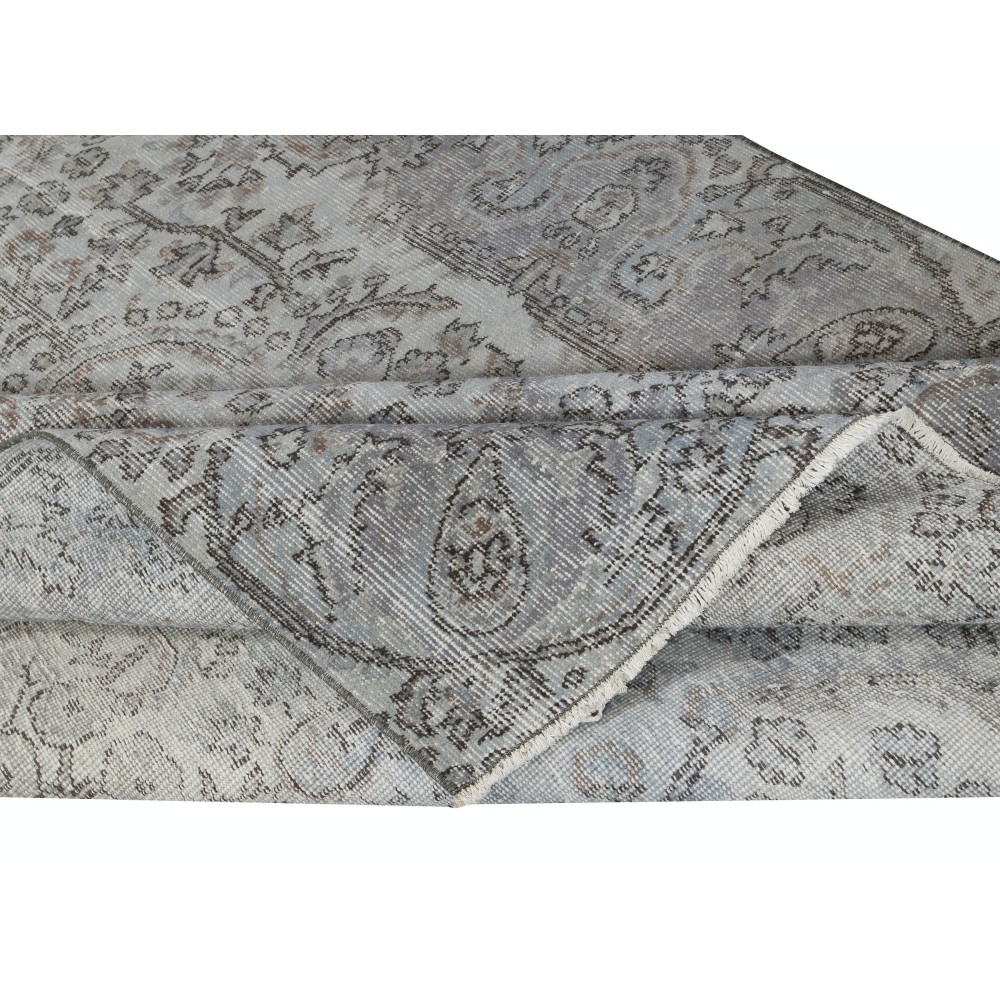 Contemporary Handmade Turkish Wool Area Rug in Light Blue