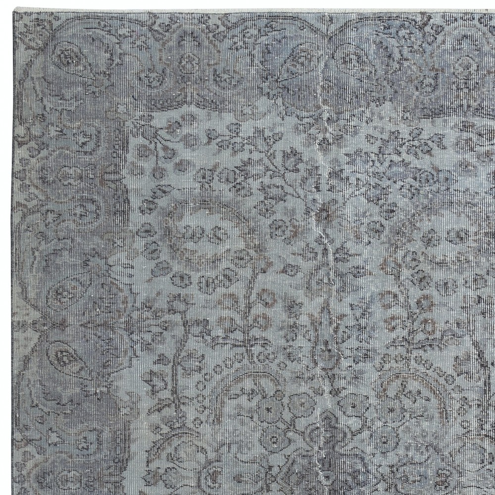 Contemporary Handmade Turkish Wool Area Rug in Light Blue