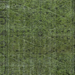 Modern Handmade Turkish Area Rug Over-Dyed in Green Color