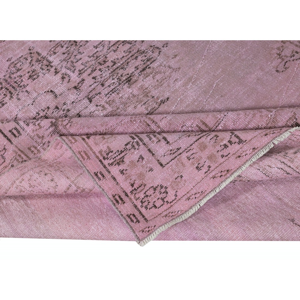 Pink Handmade Turkish Area Rug for Living Room, Entrance, Bedroom, Dining Room & Kids Room
