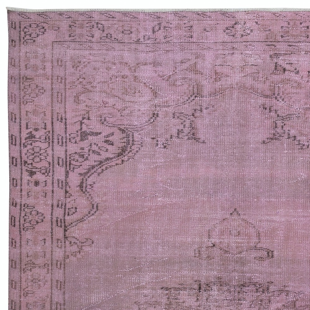 Pink Handmade Turkish Area Rug for Living Room, Entrance, Bedroom, Dining Room & Kids Room