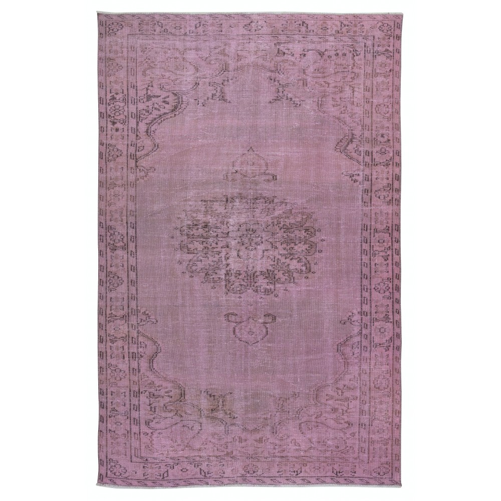 Pink Handmade Turkish Area Rug for Living Room, Entrance, Bedroom, Dining Room & Kids Room