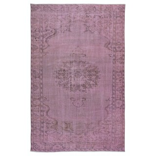 Pink Handmade Turkish Area Rug for Living Room, Entrance, Bedroom, Dining Room & Kids Room