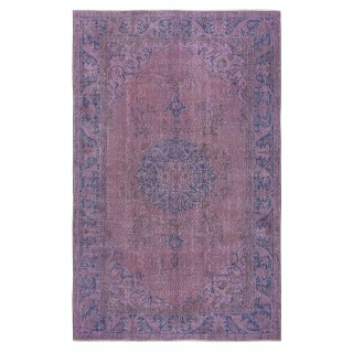 Purple Color Handmade Turkish Area Rug for Living Room, Entrance, Bedroom, Dining Room & Kids Room