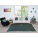 Handmade Dark Green Color Turkish Area Rug for Modern Interiors