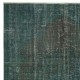 Handmade Dark Green Color Turkish Area Rug for Modern Interiors