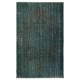 Handmade Dark Green Color Turkish Area Rug for Modern Interiors
