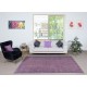 Vintage Handmade Turkish Area Rug redyed in Purple Color for modern interiors