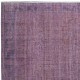 Vintage Handmade Turkish Area Rug redyed in Purple Color for modern interiors