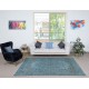 Light Blue Color Handmade Anti-Bacterial Turkish Wool Area Rug for Modern Home and Office Decor