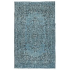 Light Blue Color Handmade Anti-Bacterial Turkish Wool Area Rug for Modern Home and Office Decor