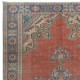 Traditional Vintage Handmade Wool Area Rug. One of a kind Turkish Carpet