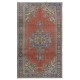 Traditional Vintage Handmade Wool Area Rug. One of a kind Turkish Carpet