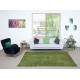 Green Color Wool Area Rug for Modern Interiors, Handmade in Turkey