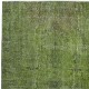 Green Color Wool Area Rug for Modern Interiors, Handmade in Turkey