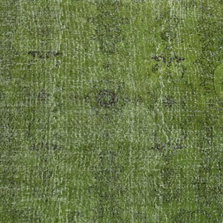 Green Color Wool Area Rug for Modern Interiors, Handmade in Turkey