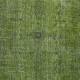 Green Color Wool Area Rug for Modern Interiors, Handmade in Turkey