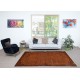 Distressed Handmade Turkish Wool Area Rug Re-Dyed in Orange Color