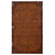 Distressed Handmade Turkish Wool Area Rug Re-Dyed in Orange Color