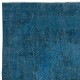 Modern Handmade Turkish Area Rug. Blue Color Living Room Carpet