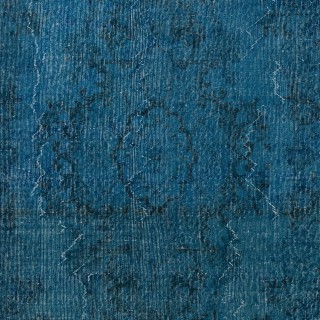 Modern Handmade Turkish Area Rug. Blue Color Living Room Carpet