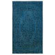 Modern Handmade Turkish Area Rug. Blue Color Living Room Carpet