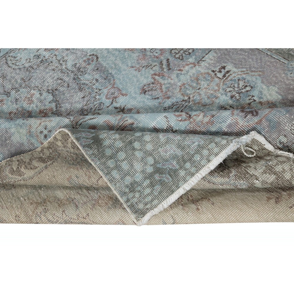 Light Blue Color Handmade Turkish Wool Area Rug for Modern Home and Office Decor