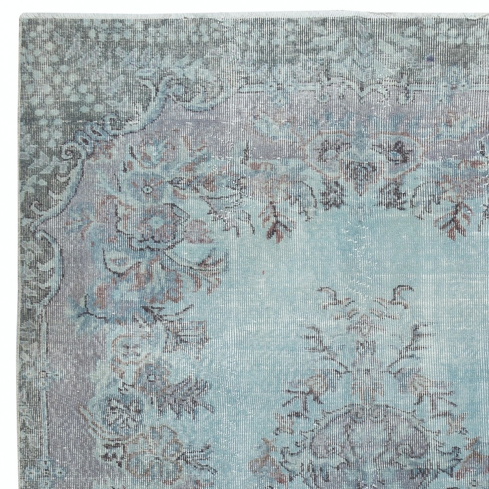 Light Blue Color Handmade Turkish Wool Area Rug for Modern Home and Office Decor