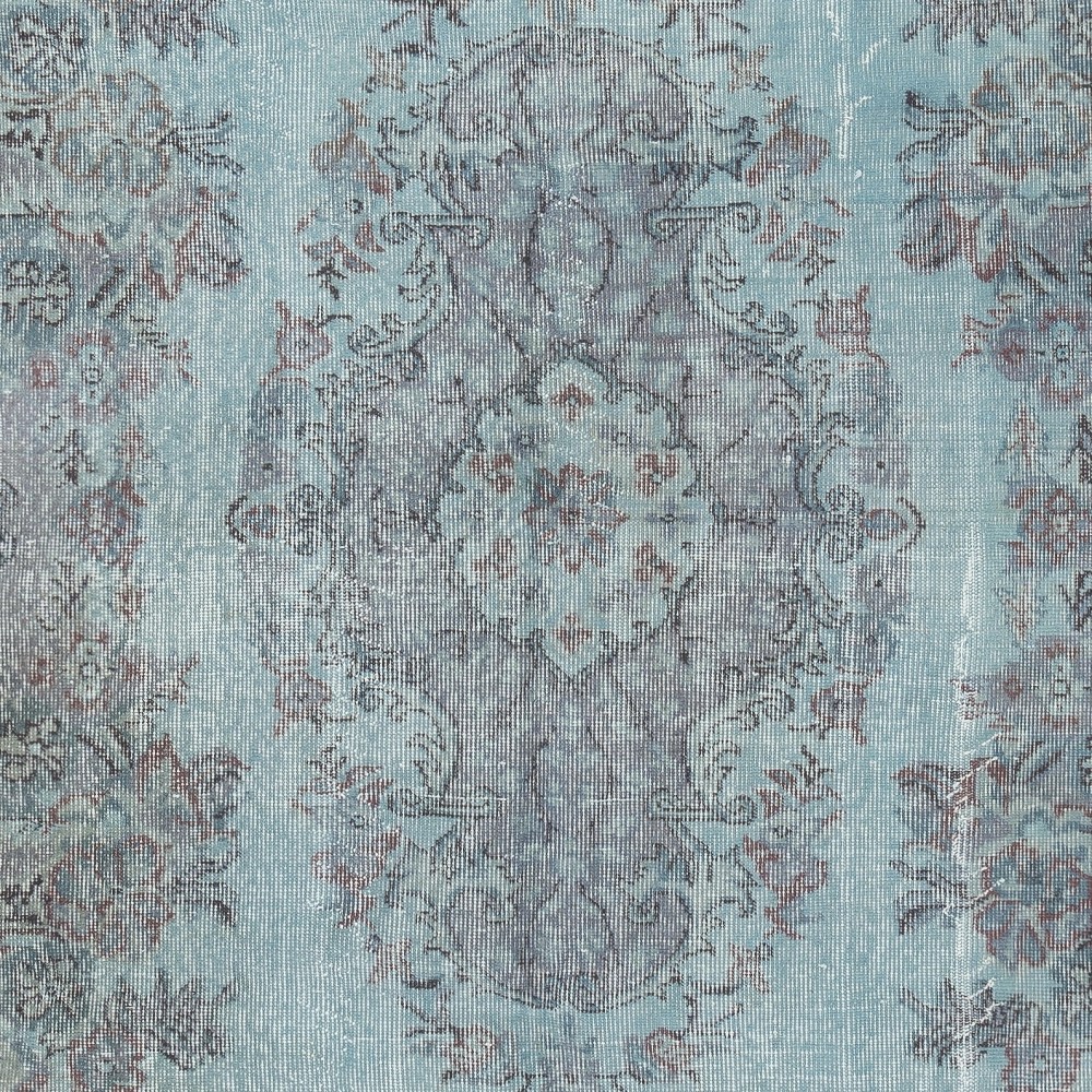 Light Blue Color Handmade Turkish Wool Area Rug for Modern Home and Office Decor