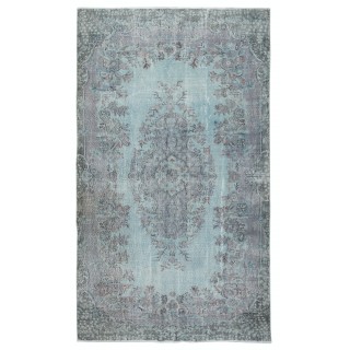 Light Blue Color Handmade Turkish Wool Area Rug for Modern Home and Office Decor