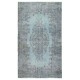 Light Blue Color Handmade Turkish Wool Area Rug for Modern Home and Office Decor