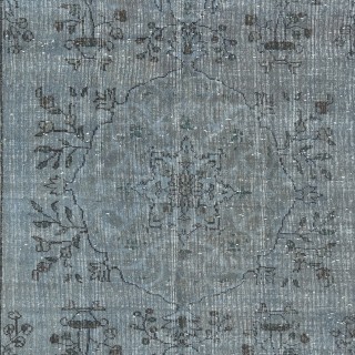 Vintage Handmade Turkish Area Rug Overdyed in Blue 4 Modern Interiors