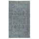 Vintage Handmade Turkish Area Rug Overdyed in Blue 4 Modern Interiors