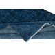 Vintage Handmade Turkish Area Rug redyed in Blue Color for modern interiors