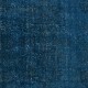 Vintage Handmade Turkish Area Rug redyed in Blue Color for modern interiors