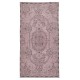 Vintage Handmade Turkish Wool Area Rug redyed in Pink Color for contemporary interiors