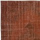 Hand-Knotted Turkish Wool Area Rug in Orange. Modern Handmade Wool Rug