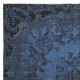 Modern Medallion Design Area Rug in Blue, Hand-woven and Hand-knotted in Turkey