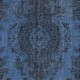 Modern Medallion Design Area Rug in Blue, Hand-woven and Hand-knotted in Turkey