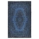 Modern Medallion Design Area Rug in Blue, Hand-woven and Hand-knotted in Turkey