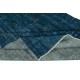 Contemporary Handmade Turkish Area Rug Over-Dyed in Navy Blue. Woolen Floor Covering